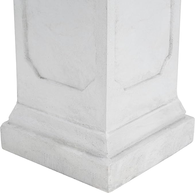 Decorative Roman Column Pedestal Column Plant Stand, Vintage European Style Classical Garden Pillar, Indoor Outdoor Decor, Pedestal Columns Plants Standing for Entryway Garden Yard Home (Antique White/19.25''H)