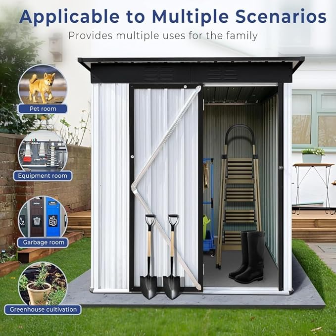 Outdoor Metal Storage Shed with Lock