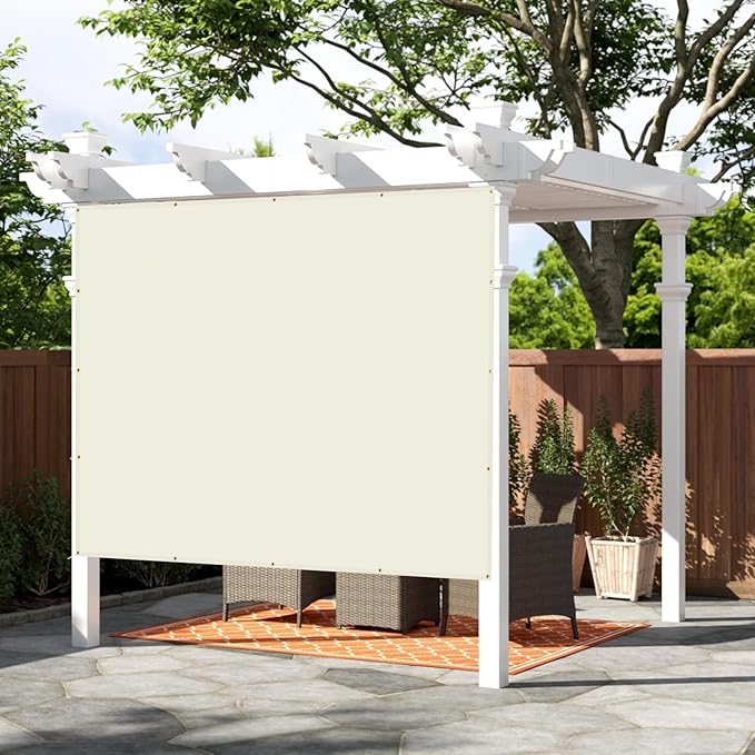 SUNNY GUARD Shade Cloth Custom Size 20x23 FT Sun Shade Screen Fabric Shade Cover Tarp with Grommets for Pergola Backyard Garden, Butter Cream(We Customized)