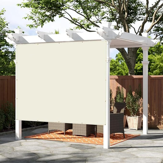 SUNNY GUARD Shade Cloth Custom Size 18x20 FT Sun Shade Screen Fabric Shade Cover Tarp with Grommets for Pergola Backyard Garden, Butter Cream(We Customized)
