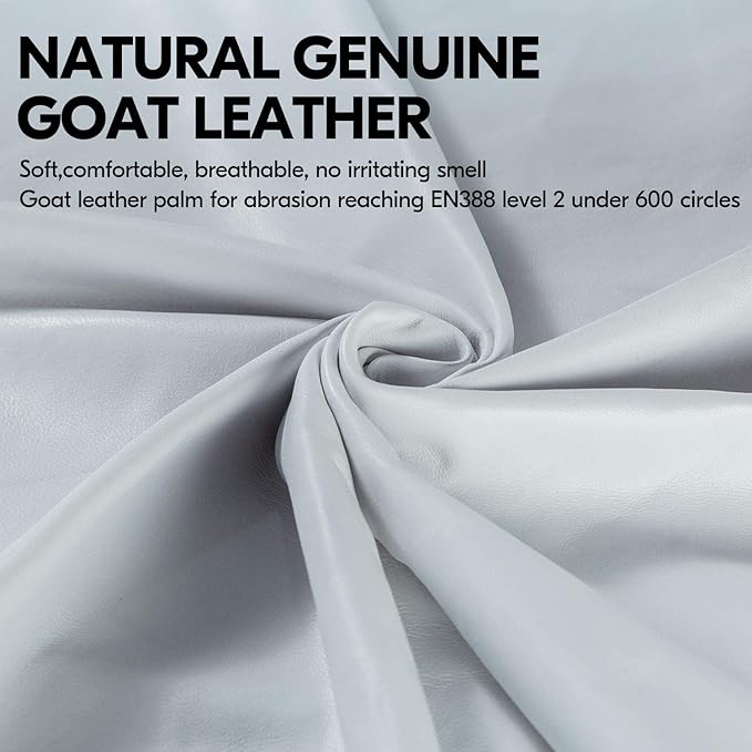 Vgo... 1-Pair Premium Genuine Goat Leather Extra-Long Cuff Thornproof Gardening Gloves (Size M, Pink White, GA1013)