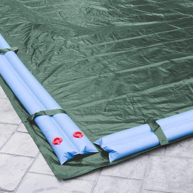 Robelle 18 x 40 ft Heavy Duty Green Winter Pool Cover for Inground Pools, 5 ft Overlap (23 x 45 ft Cover Size), Solid 8 x 8 Scrim, 2.36 oz/yd2, 10-Year Warranty, Style: 321840R