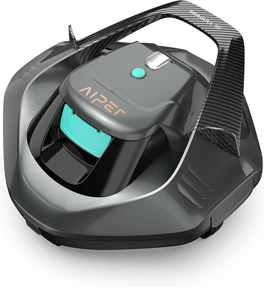 AIPER Cordless Robotic Pool Cleaner, Pool Vacuum Lasts 90 Mins, LED Indicator, Self-Parking, Ideal for Above-Ground Flat Pool up to 860 sq.ft