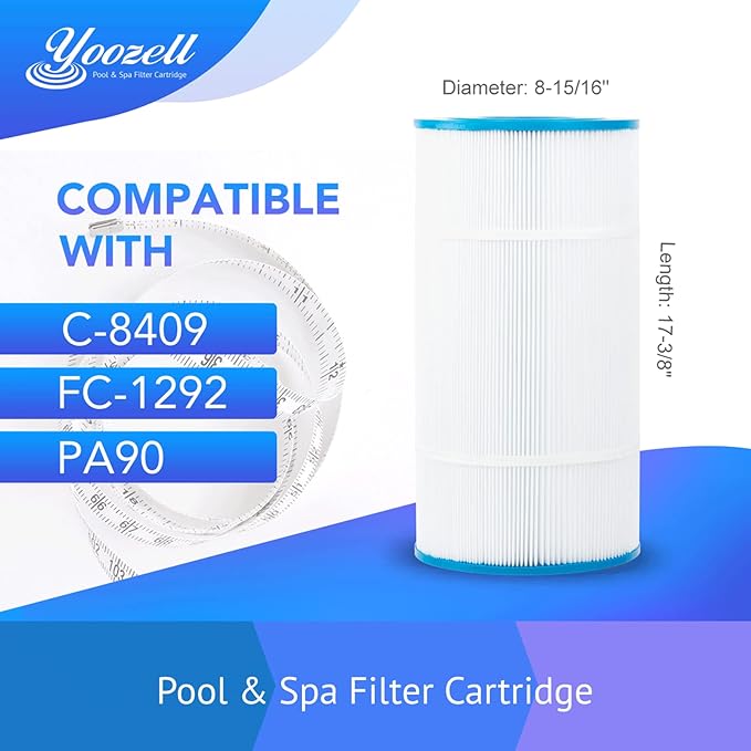 YZ685E. Swimming Pool Replacement Filter Replaces for Unicel C-8409 90Sq.ft FC-1292 PA90 Hayward CX900RE Darlly 80951 2Pack