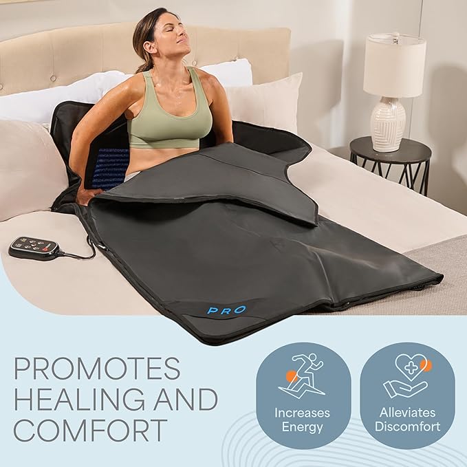 LifePro RejuvaWrap Far Infrared Sauna Blanket for Detox & Relaxation – Available in 5 Colors & 3 Models – Portable Sauna Blanket Infrared for Muscle Relief, Circulation & Recovery – 9 Heat Levels