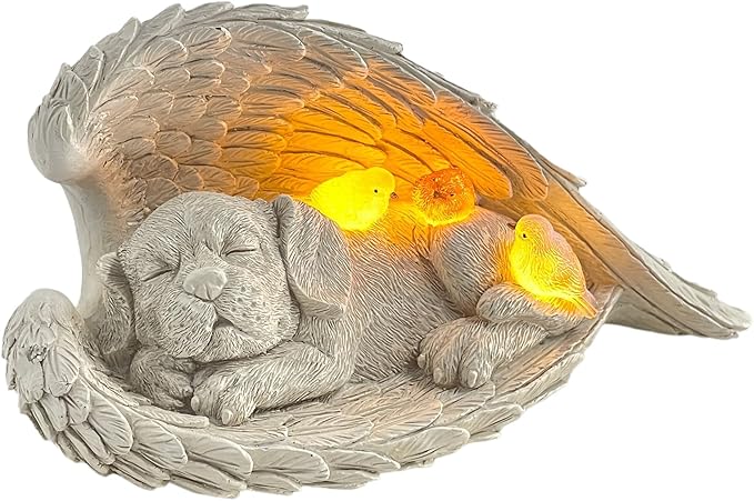 COWOS Dog Memorial Sculpture, Dog with Angel Wings Garden Statue, Pet Tribute for Indoor Decoration or Outdoor Backyard Garden, Home Decor for Pet Owners