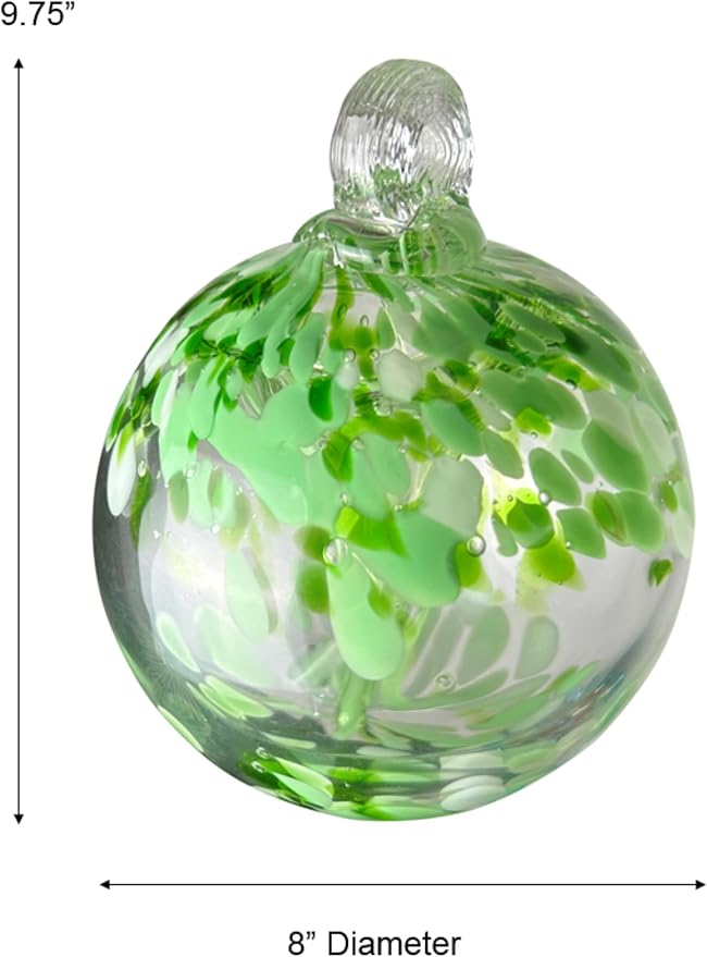 Dale Tiffany Hand Blown Glass, 8" Diameter Celtic, Tree of Life Collection, Witch Globe Hanging Garden Indoor/Outdoor Decorative Ornament Gazing Ball