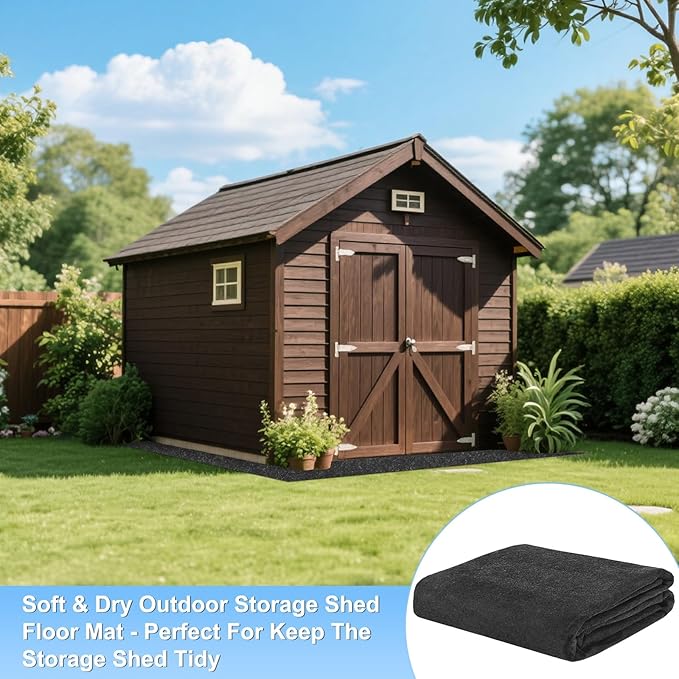 Outdoor Storage Shed Mat, 6 x 5 FT Garage Floor Mats with Reusable, Washable, Non Slip, Durable for Protects Garage Floors/Driveways/Entrance Doors/Deck [Gray]