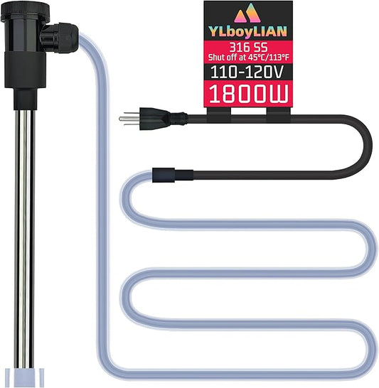 1800W Submersible Water Heater Portable Electric Hot Tub and Pool Immersion Water Heater with Temp Control, WiFi Timer for Bathtub, Spa, swimming pool, Above Ground Pool And baptismal pool