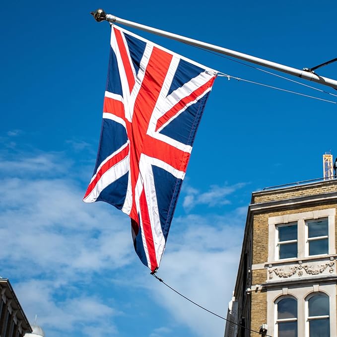 British Union Jack Flag 3x5 ft Outdoor, Double Sided 3 Ply Heavy Duty National Flag for UK, 100% Quality Polyester England United Kingdom Banner with Brass Grommets 4 Rows Stitches