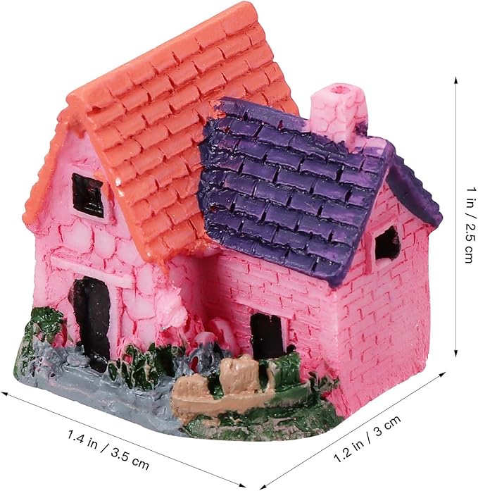 10Pcs Miniature Fairy Garden Resin Houses, Lifelike Village Cottage Figurines for Succulent Plants, Bonsai, Micro Landscape, and Home Decor