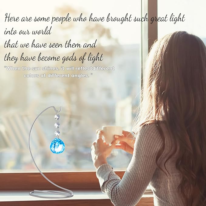 9-in Memorial Gifts,Sympathy Gifts for Loss of Loved One,40mm Crystal Suncatcher,Remembrance Gift for Loss of Mother Dad Friend Son Daughter,Sorry for Your Loss Gift,Silver Stand and a Sympathy Card