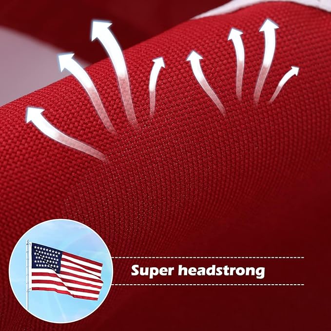 American Flag 3x5 Ft Deluxe Water Resistant Series Made From Heavy Duty Super Tough Spun Polyester/Embroidered Stars/Sewn Stripes/Brass Grommets,US/USA Flags Perfect for Outside