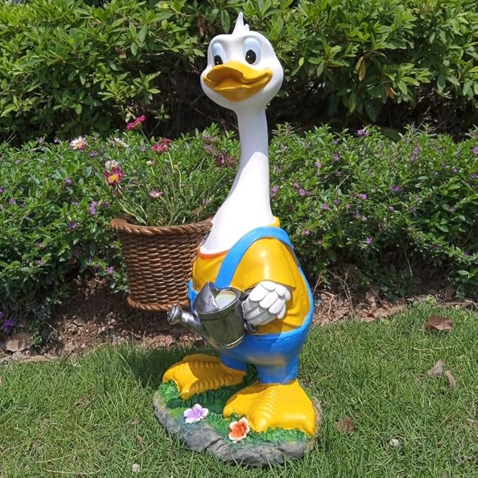 Couple Duck Garden Statue Duck Succulent Plant Flower Pot Goose Flower Pot Sculpture Indoor and Outdoor Art Decoration Courtyard Terrace Balcony Living Room Office Decoration Festival Gifts