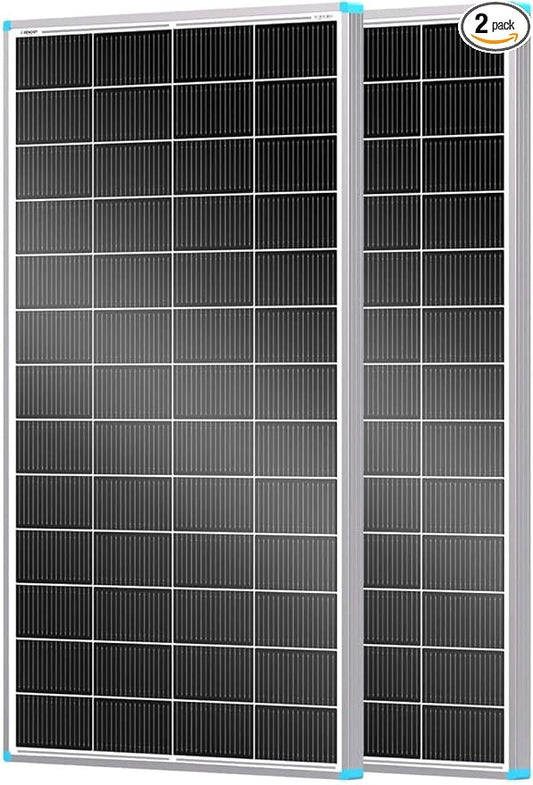 400W Solar Panel N-Type 16BB, 2PCS 24V RV Solar Panel 200 Watt, 25% High Efficiency, IP67 Monocrystalline PV Module Solar Charger for Roof Camping Van Trailer Cabin Off-Grid Applications