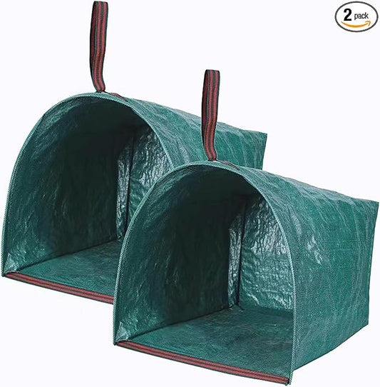 2-Pack Yard Waste Bags，Large Yard Dustpan-Type Garden Bag for Collecting Leaves，Reuseable Heavy Duty lawn and leaf bags，Garden Waste Container for Clean Up Outdoor Debris Leaves Grass Clippings