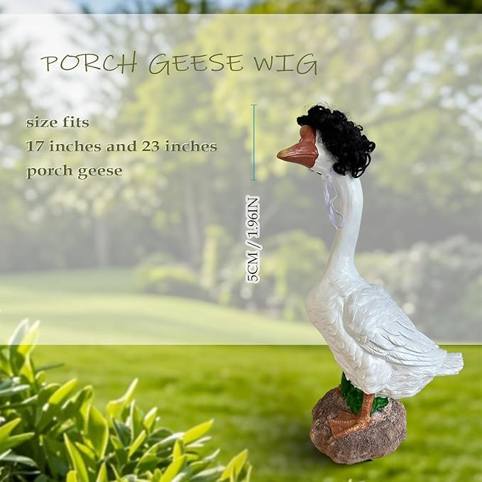 Porch Goose Wigs, Porch Goose Outfits Lawn Goose Statue Accessories for Outdoor Garden Patio Yard Goosey Decor （Style 12）