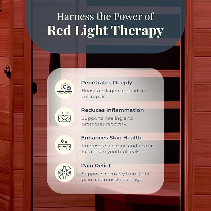 DYNAMIC SAUNAS Elite 1 Person Compact Ultra Low EMF FAR Infrared Sauna with Red Light Therapy & Bluetooth Speakers - Personal Indoor for Home & Gym
