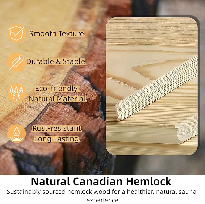 Luxury Dual-System Wood Sauna Room for 2 Person, Hybrid Indoor Sauna Spa,Canadian Hemlock, 3.5KW Heater, 195°F Steam+149°F Far Infrared, 9 Heating Elements, 220V, Oxygen Ionizer, 8mm Tempered-Grass