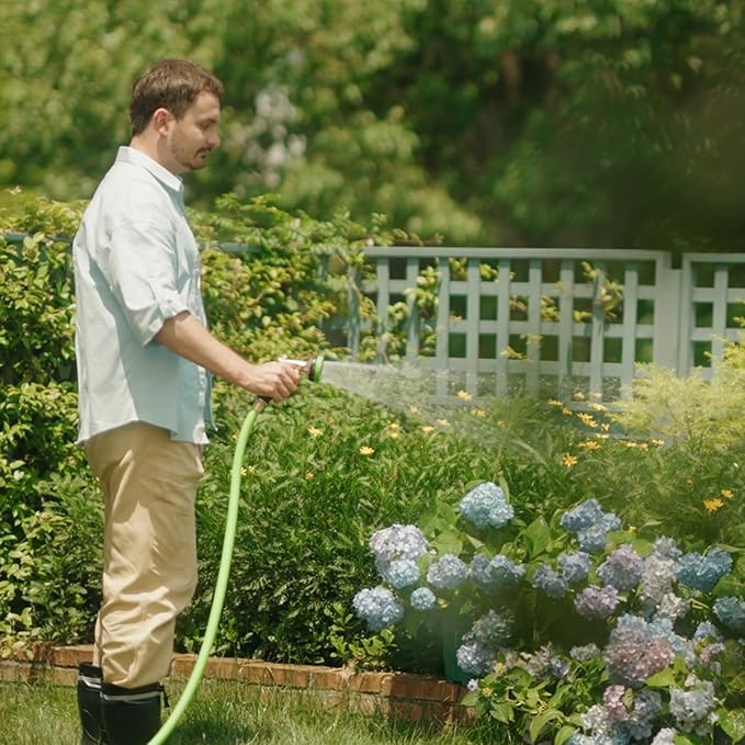 Hybrid Hose 100ft x 5/8", Short Garden Water Hose Heavy Duty, Flexible, Lightweight Hybrid Water Hose with Swivel Handle,3/4'' Brass Fittings, Available For Reel Cart Backyard Burst 500 PSI