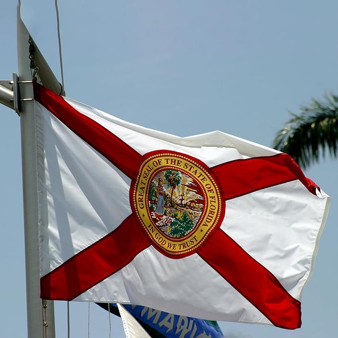 ROTERDON Florida Flag 3x5 Outdoor, 210D Heavy Duty FL State Flags Outside, Embroidered Stars and 2 Stitch Hemmings, Double Sided Banner with 2 Brass Grommets