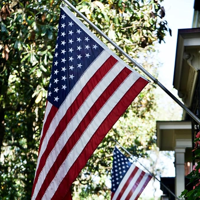 Homissor American Flag 3x5 for Outside USA US Flags Heavy Duty Outdoor Embroidered Stars Sewn Stripes Indoor With Brass Grommets