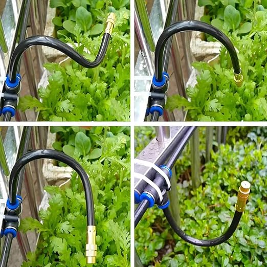 360° Adjustable Drip Irrigation System 65.6FT Garden Watering System with 20 Nozzles, Garden Irrigation System, Greenhouse Accessories, Atomizing System for Yard, Lawn, Plants, 5/16 in Hose