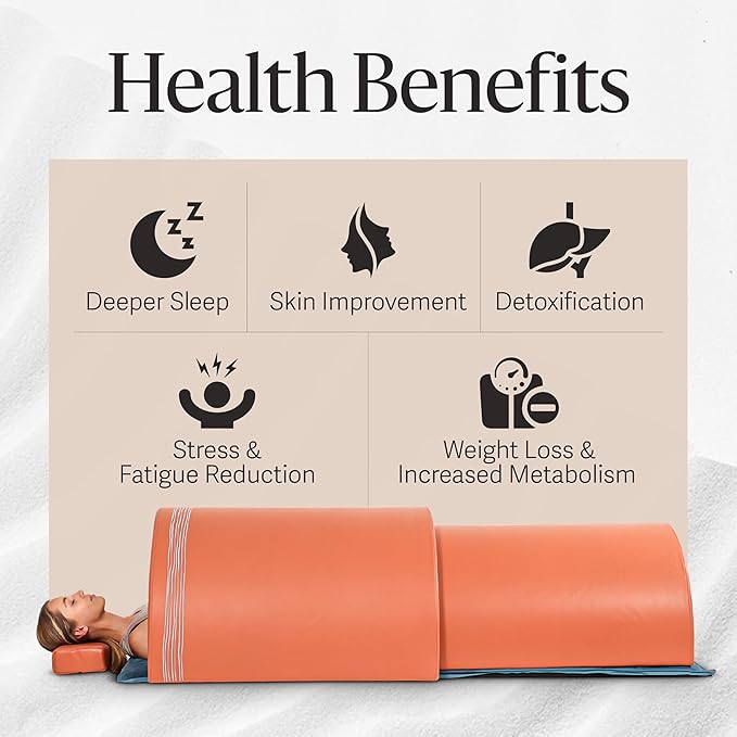 Clearlight The Curve™ Sauna Dome with Amethyst Mat - Portable Far Infrared Home Sauna for Pain Relief & Muscle Recovery, Personal Lightweight Sauna for Relaxation & Wellness