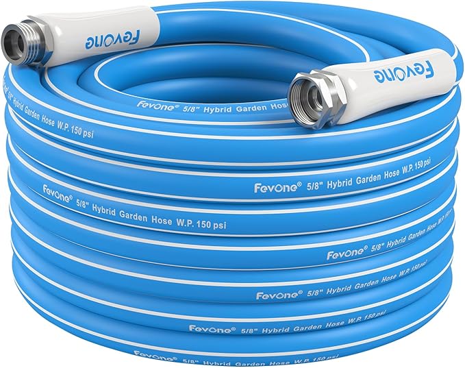 Fevone Garden Hose 50 ft., Lightweight Hybrid Water Hose, Flexible and Durable, Leak-Free Connections