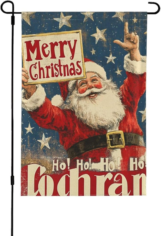 Merry Christmas Garden Flag Vertical Double Sided Outdoor Yard Flags 12.5x18 Inch Burlap Banners Vertical Double Sided for Outdoor Decor Lawn