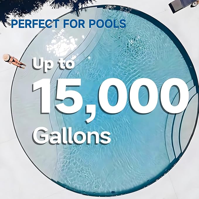 Max 90,000 BTU Swimming Pool Heat Pump, for Above and In Ground Pools Up to 15000gallons, 22KW Electric Pool Heaters PLC200, Inverter Heating System, High Efficiency, 208~230V/60Hz