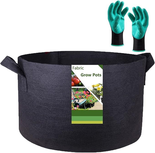 300 Gallon Large Raised Garden Bed Bag (60x24 inch) Big Garden Bag Sturdy Plant Grow Bag for Potato,Tomato Planter,Herb Veggies Planter Bag,Flower Bed,Yard Waste Bag,Lawn Debris Bag,Leaf Bag W/ Gloves