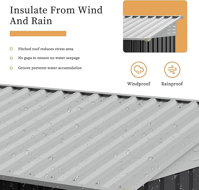 Vongrasig 6x4 FT Outdoor Storage Shed, Metal Garden Shed Clearance with Window and Lockable Door, All-Weather Sloping Roof Tool Shed for Backyard, Patio, Dark Gray