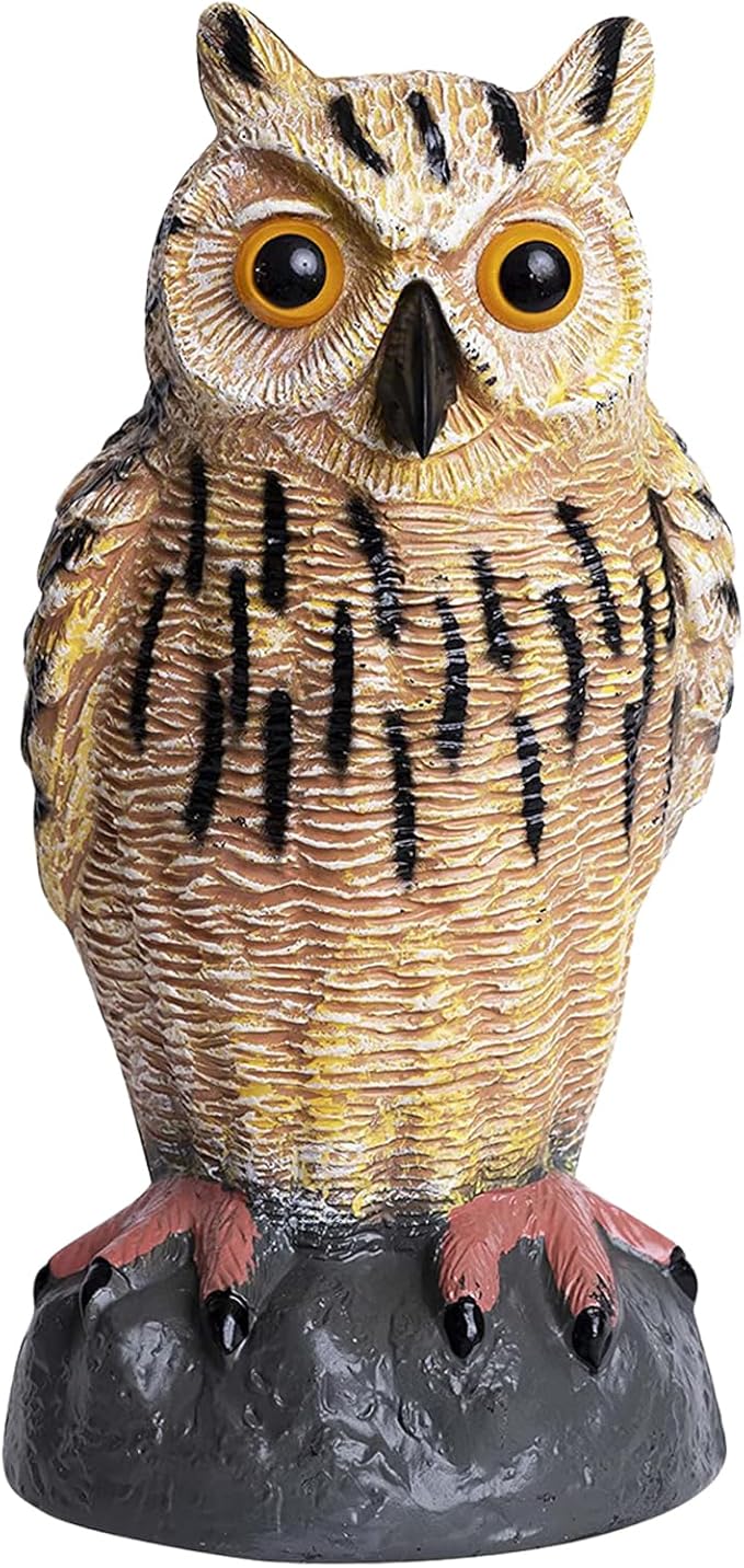 Galashield Owl Decoy to Scare Birds Away | Plastic Owls to Scare Birds Away | Owl Statue for Garden & Outdoors