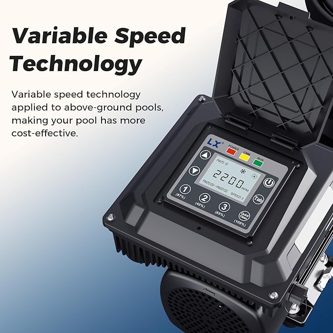 Above Ground Variable Speed Pool Pum 1HP, 115V Energy Star Above Ground Pool Pump with Filter Basket, 5230GPH, Low-Noise, Energy Saving