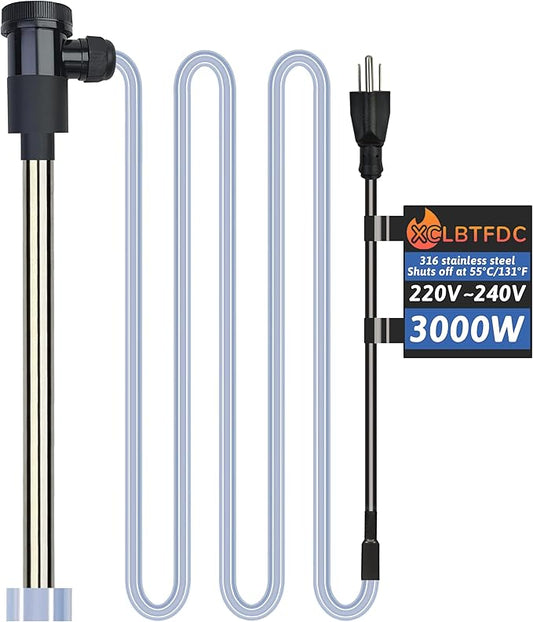 3000W 240V Immersion Water Heater Portable Electric Hot Tub & Pool Submersible Water Heater with Temp Control, WiFi Timer for Bathtub, Spa, Inflatable Pool, above ground pool & baptismal pool