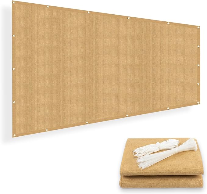 SUNNY GUARD Shade Cloth Custom Size 9x11 FT Sun Shade Screen Fabric Shade Cover Tarp with Grommets for Pergola Backyard Garden, Sand(We Customized)