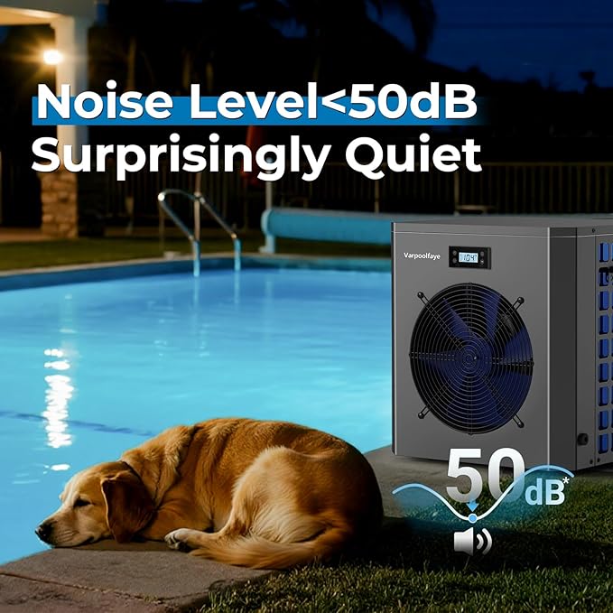 16000 BTU Above Ground Pool Heater 5000 Gallon Swimming Pool Heater Pump Heating or Cooling Electric Pool Heater For Inground Pool WiFi Control Schedule 120V