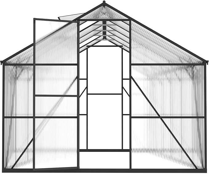 VEVOR 8 x 14 FT Polycarbonate Greenhouse, Heavy Duty Outdoor Green House with Adjustable Vent & Push-Pull Lockable Door, Quick Setup, Aluminum Frame Walk-in Greenhouse Sunroom for Outside Garden Lawn