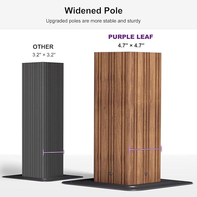 PURPLE LEAF 14' X 20' Outdoor Hardtop Gazebo for Patio Galvanized Steel Double Roof Permanent Canopy Teak Finish Coated Aluminum Frame Pavilion Gazebo with Netting