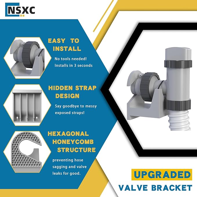 2Pcs Swimming Pool Pipe Holders, Above Ground Plunger Valves Bracket, Pool Accessories, Designed to Fit On Bestway, Intex, Hecht, and Other Major Pool Brands