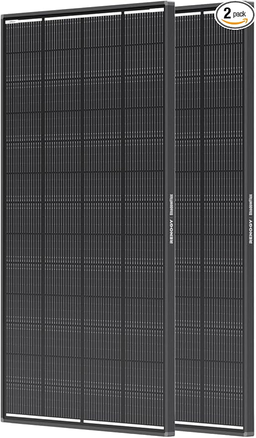 400 Watt Solar Panel, 2PCS Renogy ShadowFlux 200W Solar Panel Anti-Shading N-Type 16BB, 25% High-Efficiency, Solar Panels Charger for RV Marine Roof Farm Battery and Off-Grid Applications