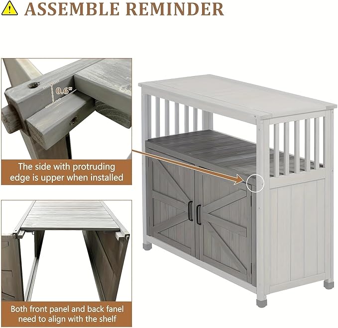 Modern Grey Solid Wood Patio Bar Table Set with Convenient Storage – Ideal Buffet Cabinet Sideboard for Outdoor and Indoor Use!