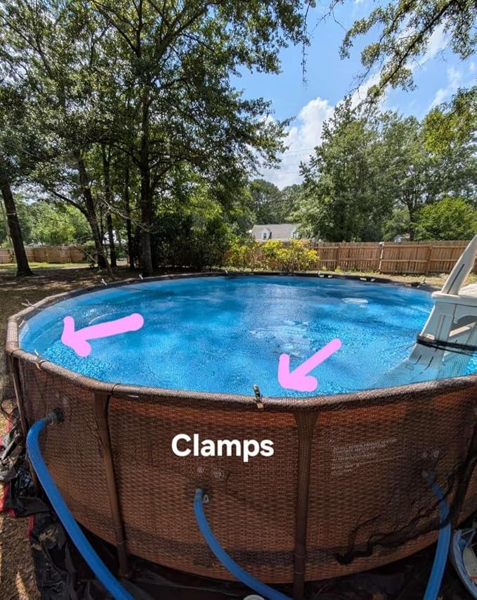 24 Feet Round Leaf Net Cover for Above Ground Pool,Mesh Pool Net Cover with 18 Pcs Pool Cover Clips Fits 24FT Above Ground Pools, Keeps Leaves Out of Your Pool (Black, 24FT)