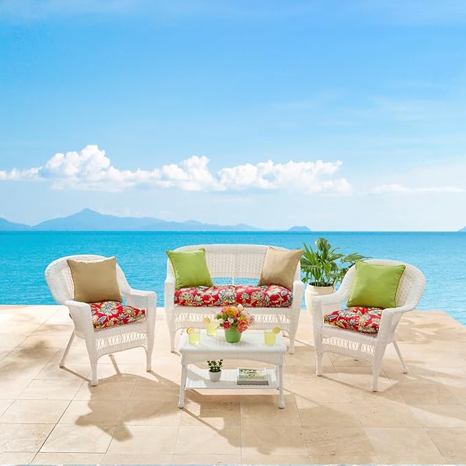 BrylaneHome Tufted Bench Cushion - 45.5" L x 19" W x 3" H- Patio & Outdoor - Water, Stain & Fade Resistant - Poppy Green