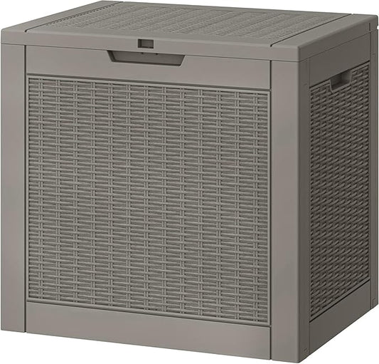 Outdoor Storage Box, 31 Gallon Deck Box, Large Resin Storage Cabinet for Gardening Tools, Patio Pillow, Lockable, Waterproof and UV Resistant