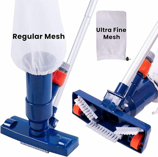 Upgraded Swimming Pool Spa Jet Vacuum Cleaner with Brush & 56" Pole,for Above Ground/Inflatable Pool,Hot Tub,Pond, Spa, Lake and Fountain