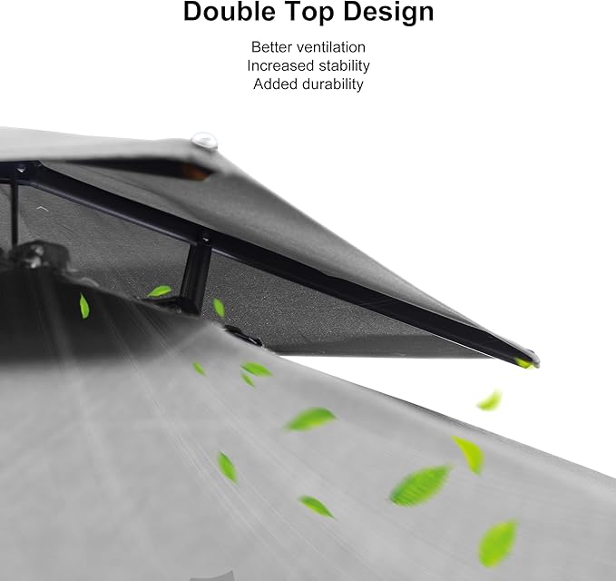 PURPLE LEAF 10 FT Cantilever Patio Umbrella Outdoor Umbrella with 220lbs Base Large Square Windproof Offset Umbrella for Pool Deck Garden, Pebble Grey