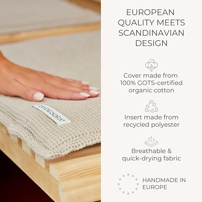 SAUNASOFA™ Sauna Mat & Pillow Set – 1 seater sauna seat cushion and pillow for infrared or finnish saunas – luxury sauna accessories in grey