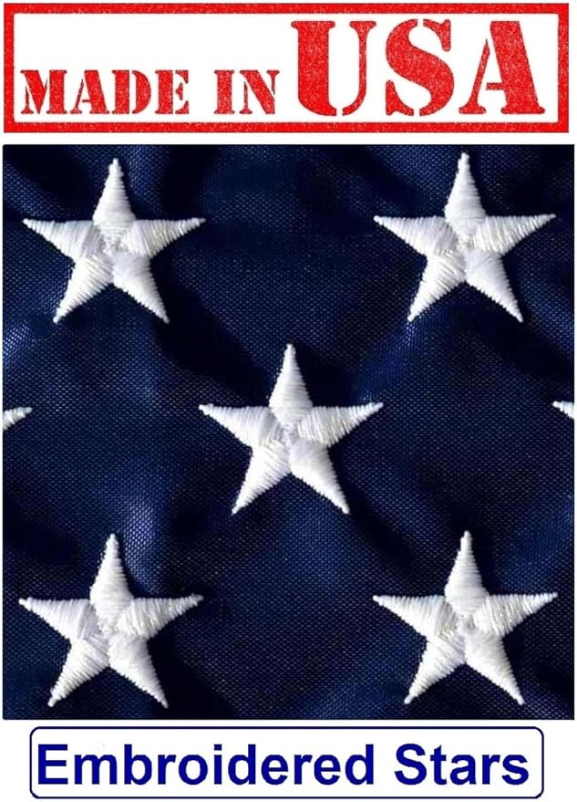 US Flag Factory - 2.5x4 FT US American Flag (Embroidered Stars, Sewn Stripes) Outdoor SolarMax Nylon Flag - Made in America - Premium Quality (2.5x4 FT)